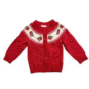 JoJo Maman Bebe Red Bird Cardigan